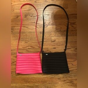 Lot: Black & Pink Y2K/Early 2000s/Early 00s Inspired Zipper Crossbody Bags